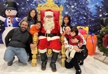 Santa and family