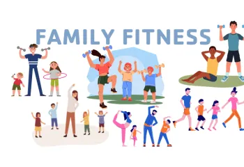 Family fitness illustrations