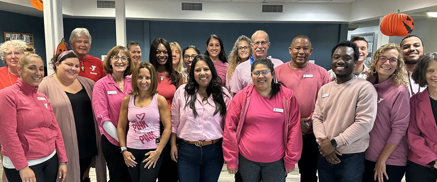 staff wearing pink